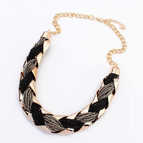 Korean Weave Fashion Metal Bead Fashion Chain Accessories Statement necklaces