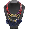 India / Tribal Exaggerated Feather Necklace Women Vintage Handmade