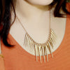 Steampunk Pendant Necklace Gold Silver Color Chain Spike Maxi Necklaces