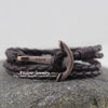 Leather Bracelet Men Anchor Fashion Jewelry Best Friend Gift