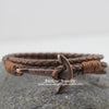 Leather Bracelet Men Anchor Fashion Jewelry Best Friend Gift