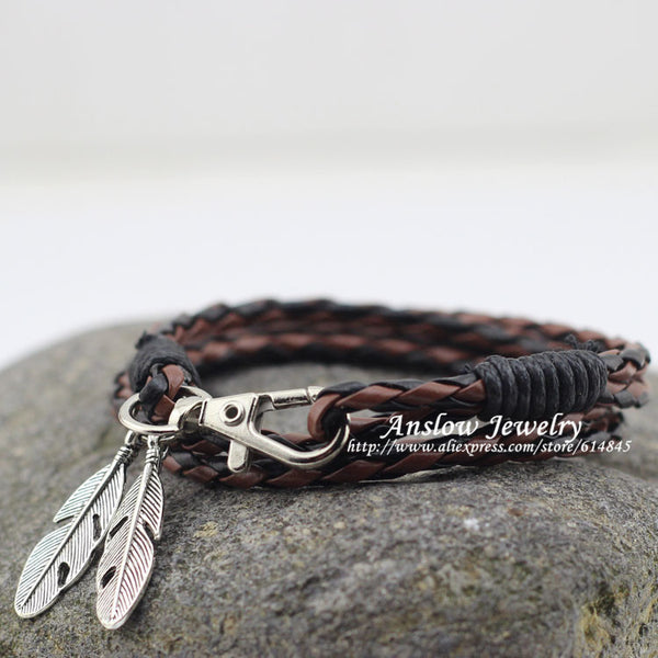 Friendship Bracelets & Bangles Feather Accessories Wedding Men Leather