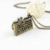 Anitque Gold Long Chain Colorful Enamel Camera Pendant Necklaces