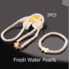 Fresh Water Pearl Jewelry Stainless Steel Bear Necklace