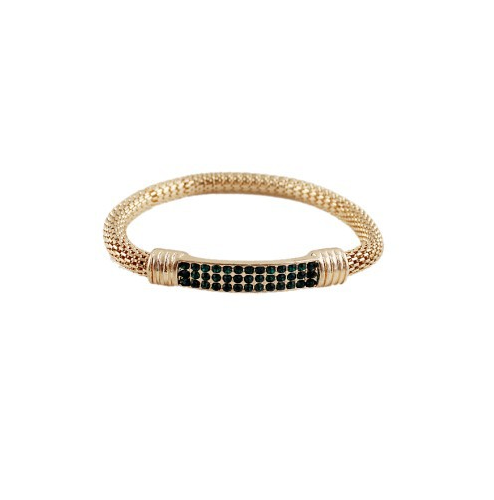 Gold Color Pulseras Rock Weaving Multicolor Rhinestone Elastic bracelets