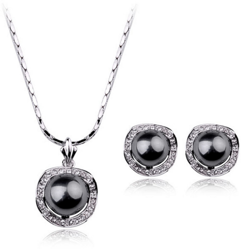 Black Pearl Jewelry Fashion Platinum Snake Chain