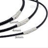 Stainless Steel 100% Genuine Leather Chain Necklace Boys Jewelry