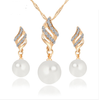 Fashion Women Necklace Earrings Pearl Wedding Party Jewelry