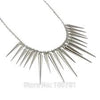 Steampunk Pendant Necklace Gold Silver Color Chain Spike Maxi Necklaces