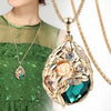 Long Necklace Gold Plated Popcorn Chain Austrian Crystal Jewelry Pendant Necklaces