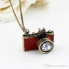 Anitque Gold Long Chain Colorful Enamel Camera Pendant Necklaces