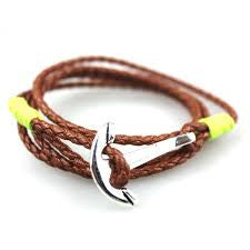 Leather Bracelet Men Anchor Fashion Jewelry Best Friend Gift