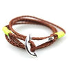 Leather Bracelet Men Anchor Fashion Jewelry Best Friend Gift