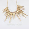 Steampunk Pendant Necklace Gold Silver Color Chain Spike Maxi Necklaces