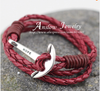 Leather Bracelet Men Anchor Fashion Jewelry Best Friend Gift