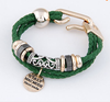 Fashion Punk Vintage Rope Letter Ribbon Chain Charm Bracelet &Bangle