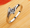 Ruby Crystal Fashion Silver Plated Diamond Jewelry Wedding Rings
