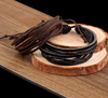 Braided Rope Wristband men bracelets & bangles multilayer Leather