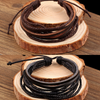 Braided Rope Wristband men bracelets & bangles multilayer Leather