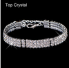 Silver plated Austrian crystal brand jewelry Multi-chain rhinestone bracelet women